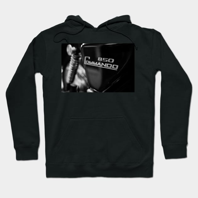 850 Commando (B&W) Hoodie by Silver Linings